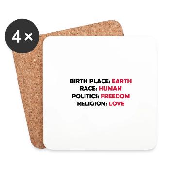 birth race politics religion 2 - Untersetzer (4er-Set) - Weiß - Vorne