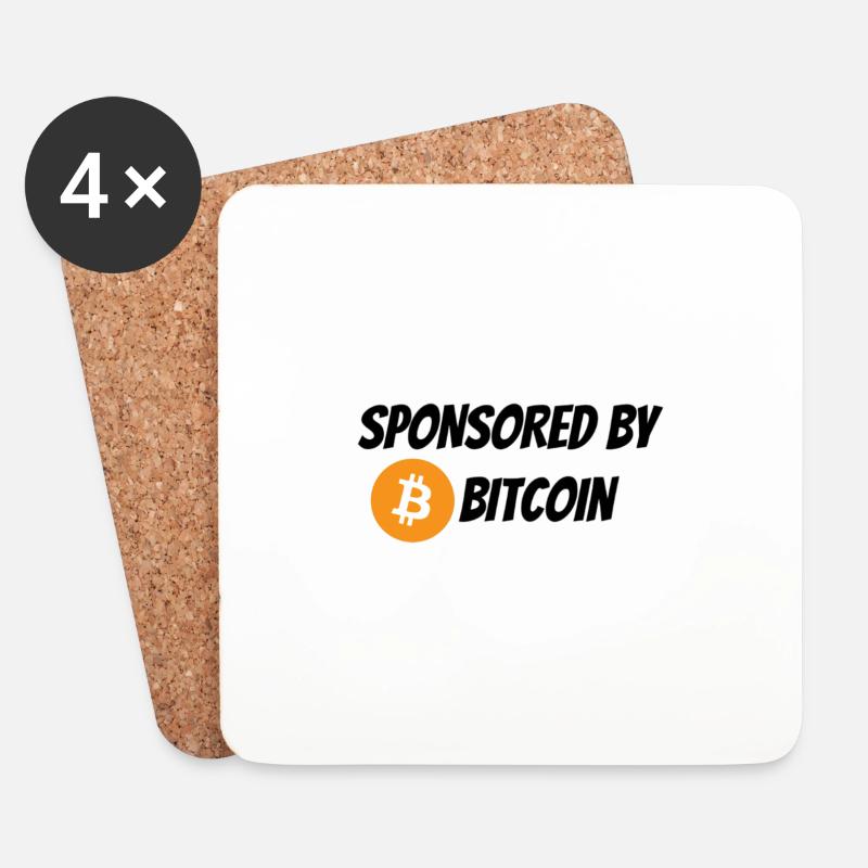 Gesponsert von Bitcoin - Untersetzer (4er-Set) - Weiß