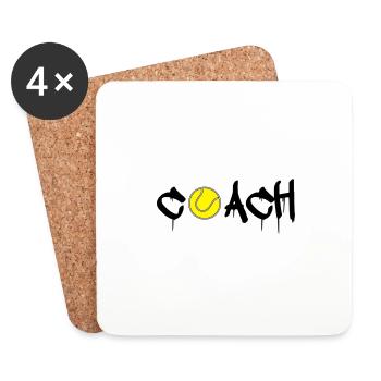 tennis coach - Coasters (set of 4) - white - Front