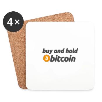 Bitcoin - Dessous de verre (lot de 4) - blanc - Devant