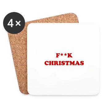 F**K Noël - Dessous de verre (lot de 4) - blanc - Devant