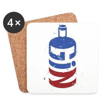 GIN in a BOTTLE - Coasters (set of 4) - white - Front