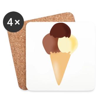eis eiscreme restaurant ice cream sundae32 - Untersetzer (4er-Set) - Weiß - Vorne