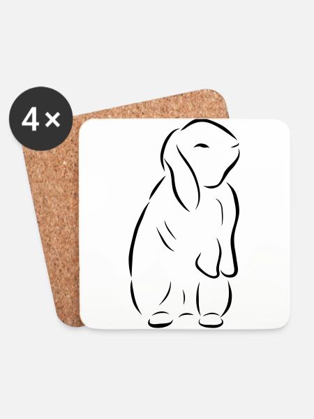 upcoming Bunny rabbit rabbit rabbit - Coasters (set of 4) - white