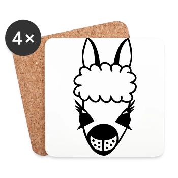 contour de lama - Dessous de verre (lot de 4) - blanc - Devant