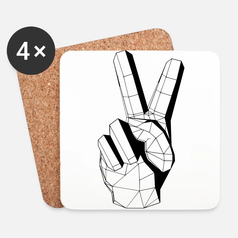 Peace - Coasters (set of 4) - white