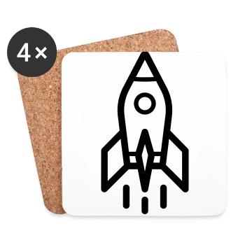 rocket - Coasters (set of 4) - white - Front