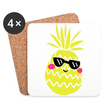 Ananas - Untersetzer (4er-Set) - Weiß - Vorne
