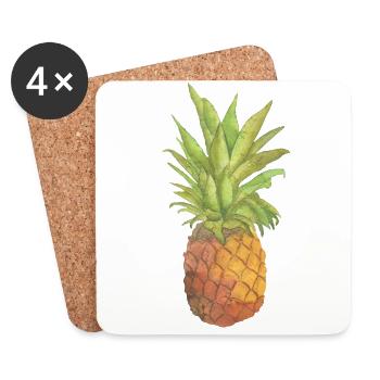 Ananas - Untersetzer (4er-Set) - Weiß - Vorne
