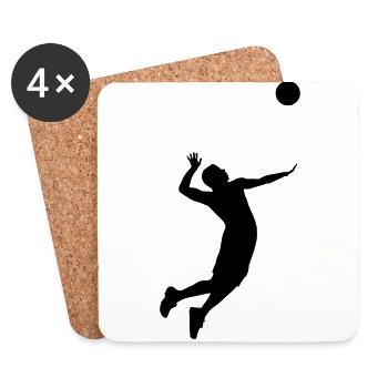 Volleyball, Volleyball Player - Dessous de verre (lot de 4) - blanc - Devant