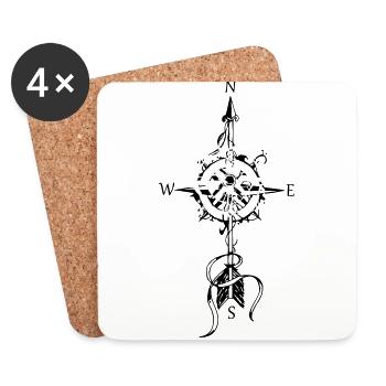 compass - Coasters (set of 4) - white - Front