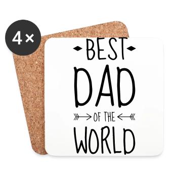 Dad Daddy Papa Vati Vater Father's Day Baby - Coasters (set of 4) - white - Front