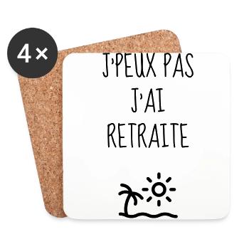 Retirement Retired Ruhestand Retraite Retraitée - Coasters (set of 4) - white - Front