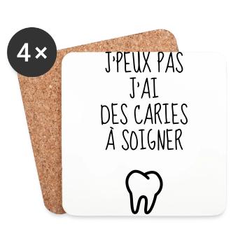 Dentist Zahnarzt Dentiste Zahnärztin Medecine - Coasters (set of 4) - white - Front