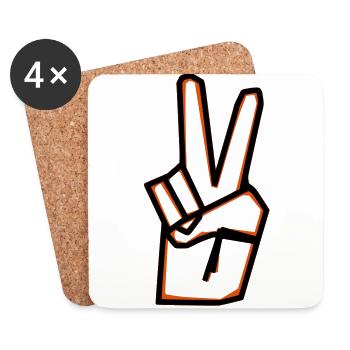 Signe de paix - Dessous de verre (lot de 4) - blanc - Devant