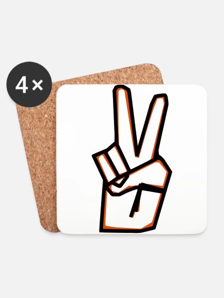 Peace sign - Coasters (set of 4) - white