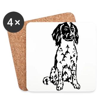 Münsterländer - Coasters (set of 4) - white - Front