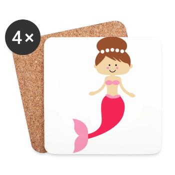 Ocean mermaid - Coasters (set of 4) - white - Front