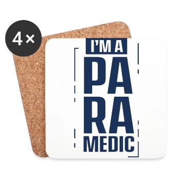 I am a paramedic ambulance paramedic - Coasters (set of 4) - white - Front