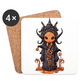 Slime Mage Kawaii Monster Magic - Dessous de verre (lot de 4) - blanc - Devant