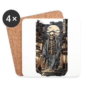 Ukiyo-E Yokai Skelett Dämon Edo Vintage Design - Untersetzer (4er-Set) - Weiß - Vorne