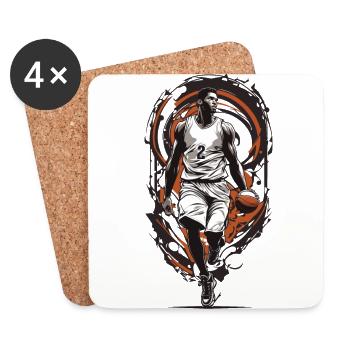 Basketball Dribbling Aesthetic Player Streetwear - Coasters (set of 4) - white - Front