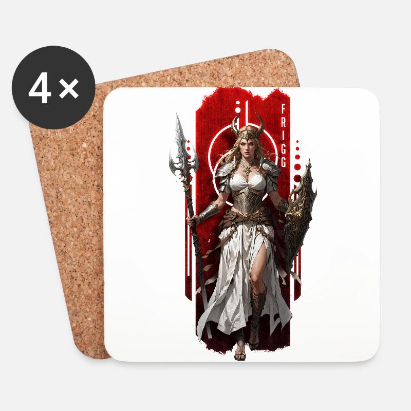 Frigg, Herrscher von Asgard - Untersetzer (4er-Set) - Weiß
