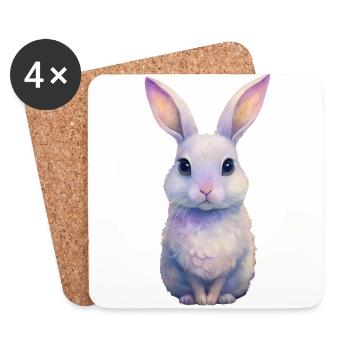 Cuterabbitrabbit - Coasters (set of 4) - white - Front