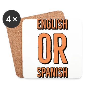 English or Spanish - Untersetzer (4er-Set) - Weiß - Vorne