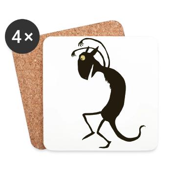 schleichendes Monster - Untersetzer (4er-Set) - Weiß - Vorne