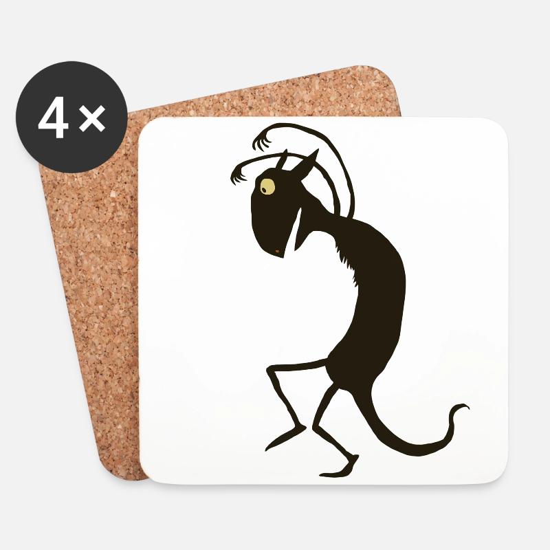 schleichendes Monster - Untersetzer (4er-Set) - Weiß