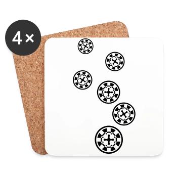 Symbole d’icône de roulette - Dessous de verre (lot de 4) - blanc - Devant