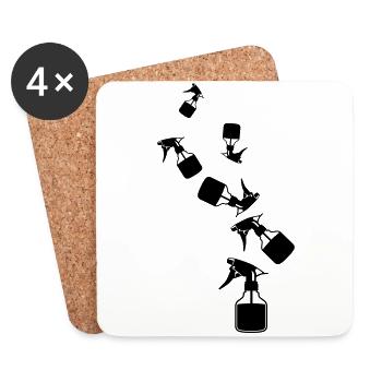 Icône Coiffeur - Dessous de verre (lot de 4) - blanc - Devant