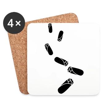 Icône sandwich - Dessous de verre (lot de 4) - blanc - Devant