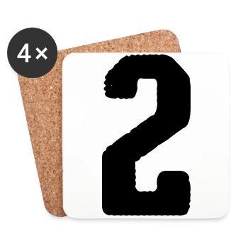 Maillot numéro 2 - Dessous de verre (lot de 4) - blanc - Devant