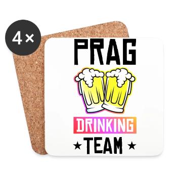Équipe de Prague Drinking - Dessous de verre (lot de 4) - blanc - Devant
