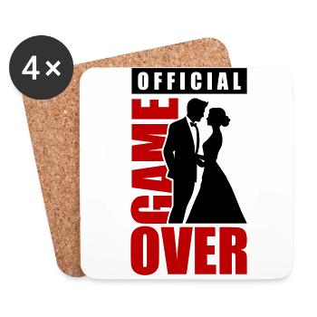 Wedding Couple Game Over Bridal Couple Jga - Coasters (set of 4) - white - Front