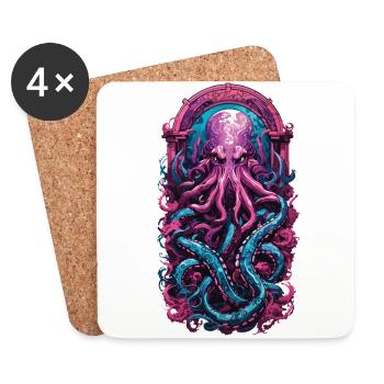 Kraken Gothic Occult Pastel Streetwear - Coasters (set of 4) - white - Front