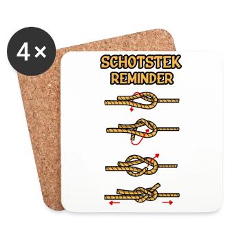 Schotstek Reminder Sailing Node SBF Lake Inland - Coasters (set of 4) - white - Front