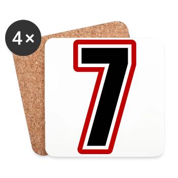 7 Zahl symbol - Untersetzer (4er-Set) - Weiß - Vorne