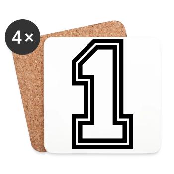 1 Zahl symbol - Untersetzer (4er-Set) - Weiß - Vorne