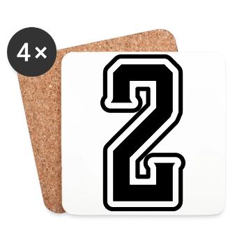 2 Number symbol - Coasters (set of 4) - white - Front