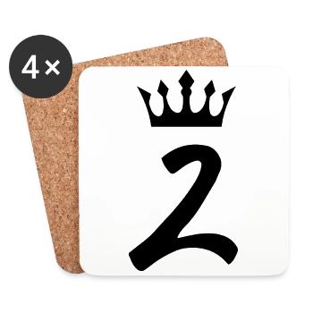 2 Couronne de numéros - Dessous de verre (lot de 4) - blanc - Devant