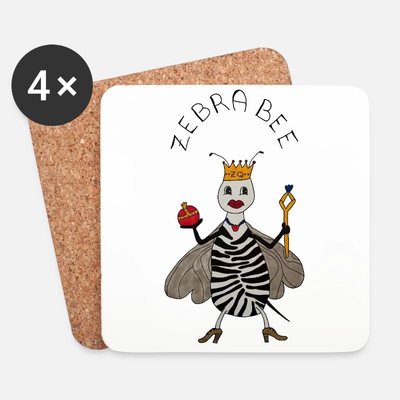 ZebraBee - Untersetzer (4er-Set) - Weiß