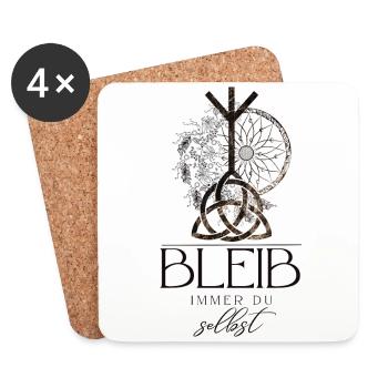 HIPPIE Mandala avec CELTIC KNOT Triquetta - Dessous de verre (lot de 4) - blanc - Devant