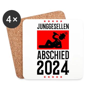 Bachelor party 2024 - Coasters (set of 4) - white - Front