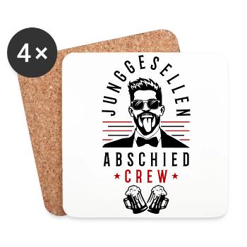 Équipe de l’enterrement de vie de garçon - Dessous de verre (lot de 4) - blanc - Devant