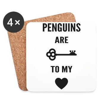 Pinguine sind der Schlüssel zu meinem Herzen - Untersetzer (4er-Set) - Weiß - Vorne
