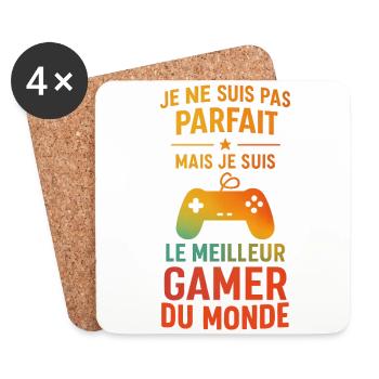 Le meilleur gamer du monde Geek Gamer Gaming - Dessous de verre (lot de 4) - blanc - Devant