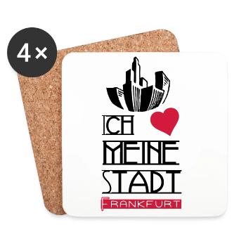 Stadt Liebe Frankfurt Geschenk - Untersetzer (4er-Set) - Weiß - Vorne